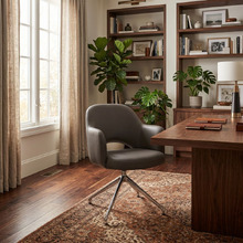 Lex Vinyl Trestle Armchairs (Set of 2)